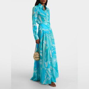 PUCCI orchidee-print long skirt